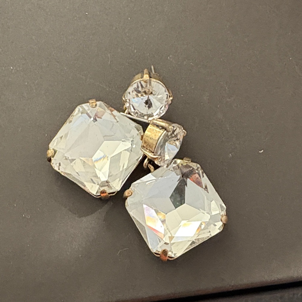 Elegant Gold and Silver Crystal Earrings